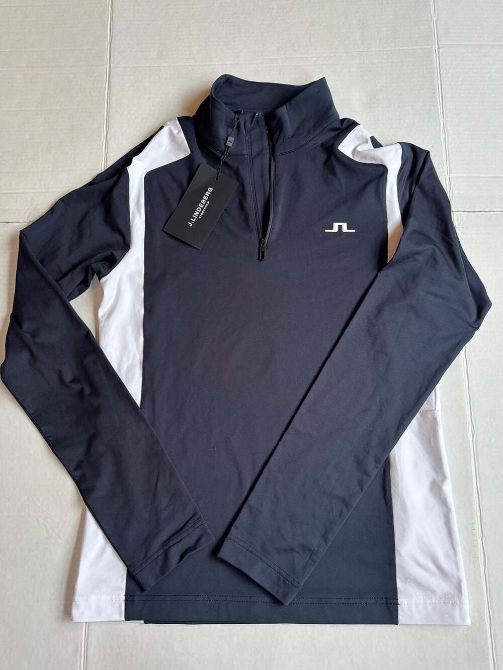 J.Lindeberg Lukas Quarter Zip Mid Layer Navy Size Small